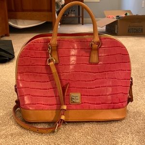 Dooney & Burke Pink Crocodile Purse with Matching Coinpurse